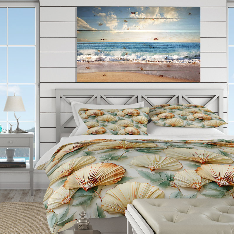 Ensemble de housse de couette Vintage Seashells, Housse de couette pour très grand lit et 2 très