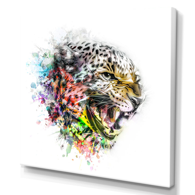Colorfull Tiger Animal Pattern II " Colorfull Tiger Animal Pattern II ", 30" H x 30" W x 1" D, Wrapped Canvas