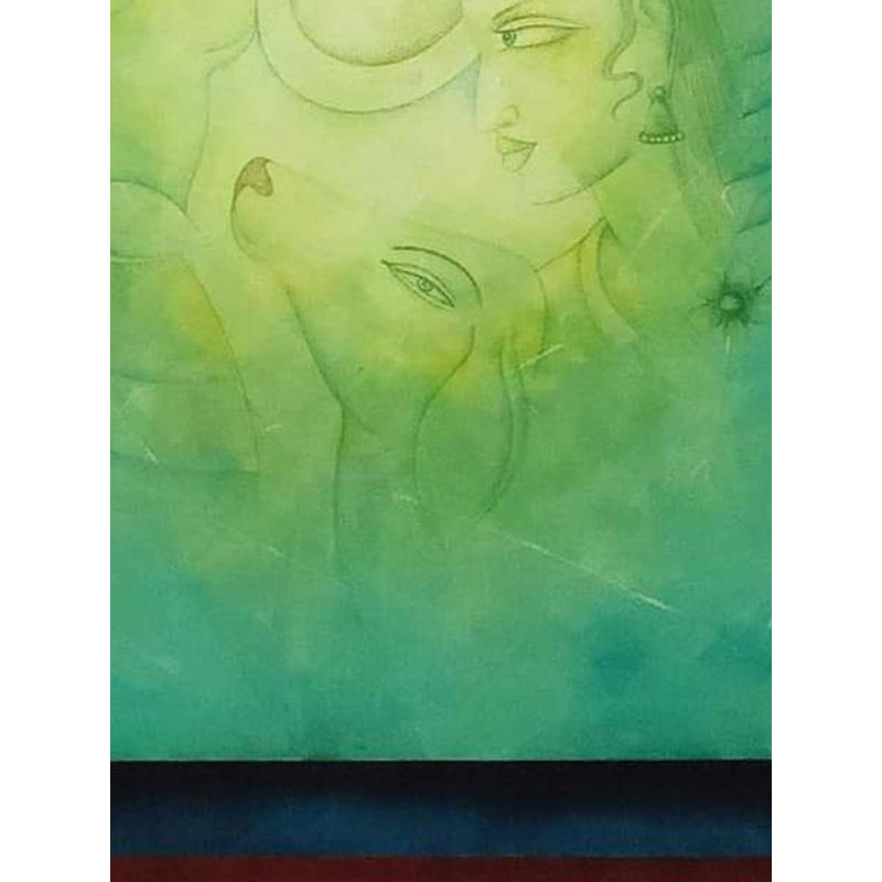 Divine Bond With Cows | Mixed Media On Canvas | By Mohit Bhardwaj