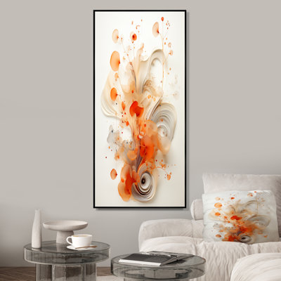 Orange symétrique en spirale IV - art mural géométrique