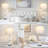28" Modern Glass USB Table Lamp Set Built-In Outlet, Bulb Included