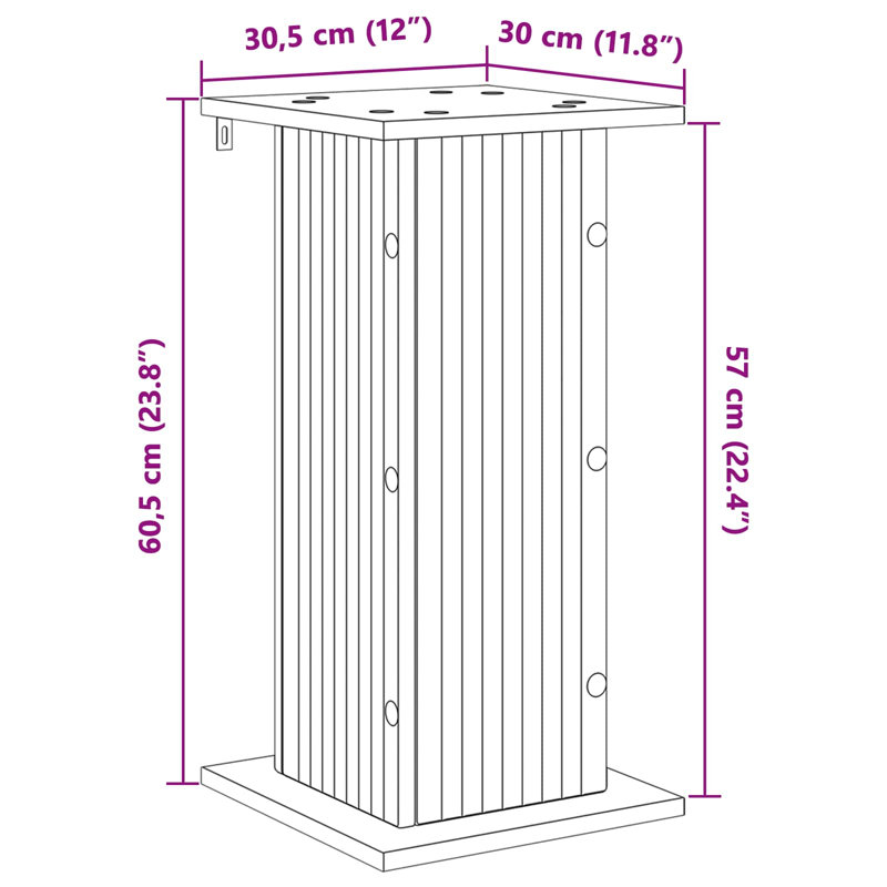 Plant Stand - Set of 2, Sonoma Oak, 60.5cm H x 30.5cm W x 30cm D