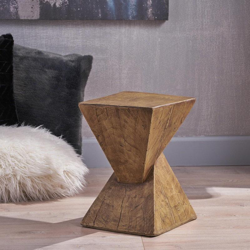 Table de bout en blocs de béton Hurley, Naturel