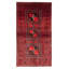 Tapis rouge en laine noué à la main de conception unique 3 pi 6 po x 6 pi 2 po nouvel âge Royal