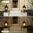 21 In. High Vintage Outdoor Post Lantern Light For Garden Yard Outdoor Black Metal & Clear Glass Post Light Fixture Pillar Lamp With Pier Mount