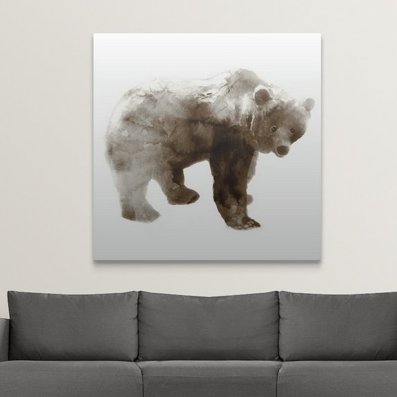 Ezmae «Bear», reproduction d'art, H 30 po x l 30 po x P 1,5 po, Toile