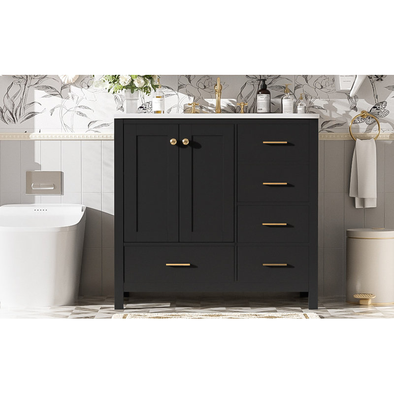 36" Bathroom Vanity with Ceramic Sink Combo