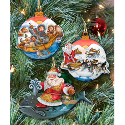 5'' Handmade Wood Holiday Shaped Ornament