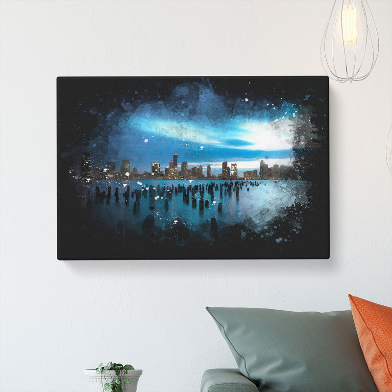 New Jersey Skyline - Wrapped Canvas, 60cm H x 91cm W x 4cm D