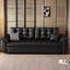 Canapé modulaire noir en similicuir-129862523