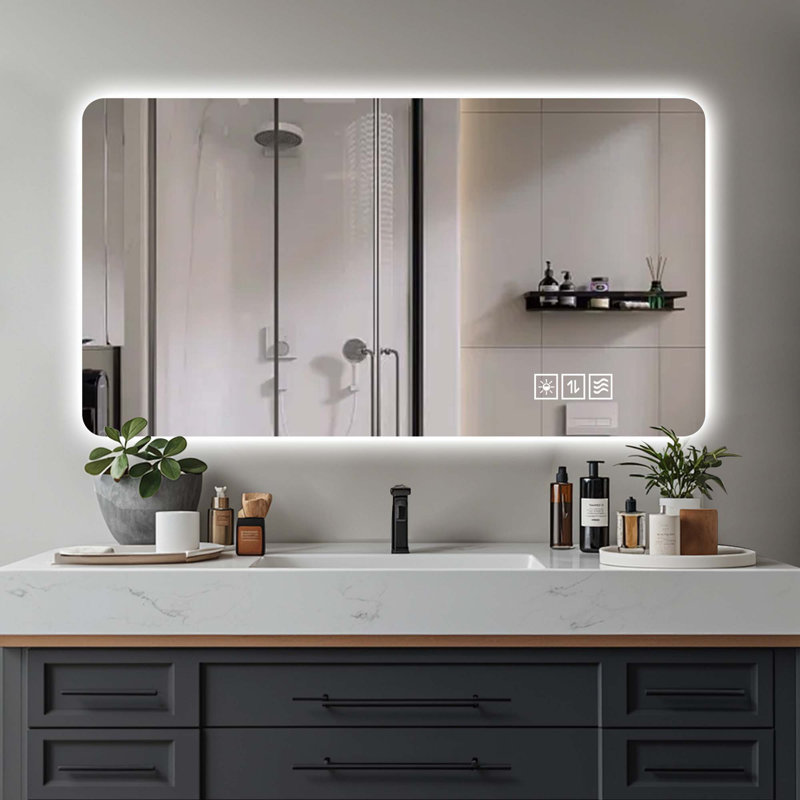 Wall mounted LED lighting mirror