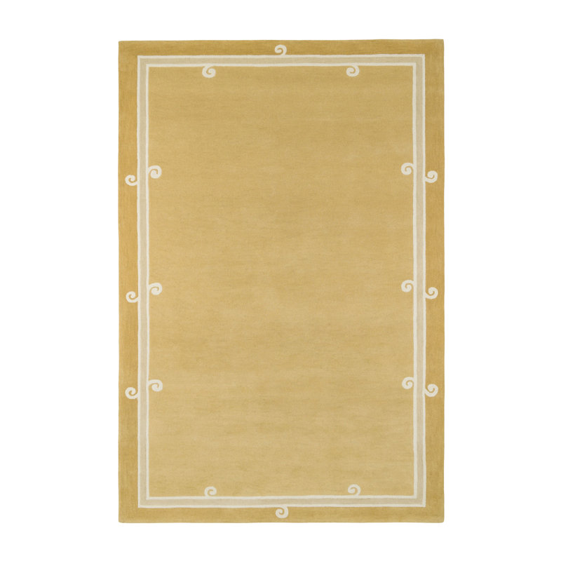 Syracuse Hand Tufted Wool Area Rug in Yellow, Rectangle 6'5" x 9'8"