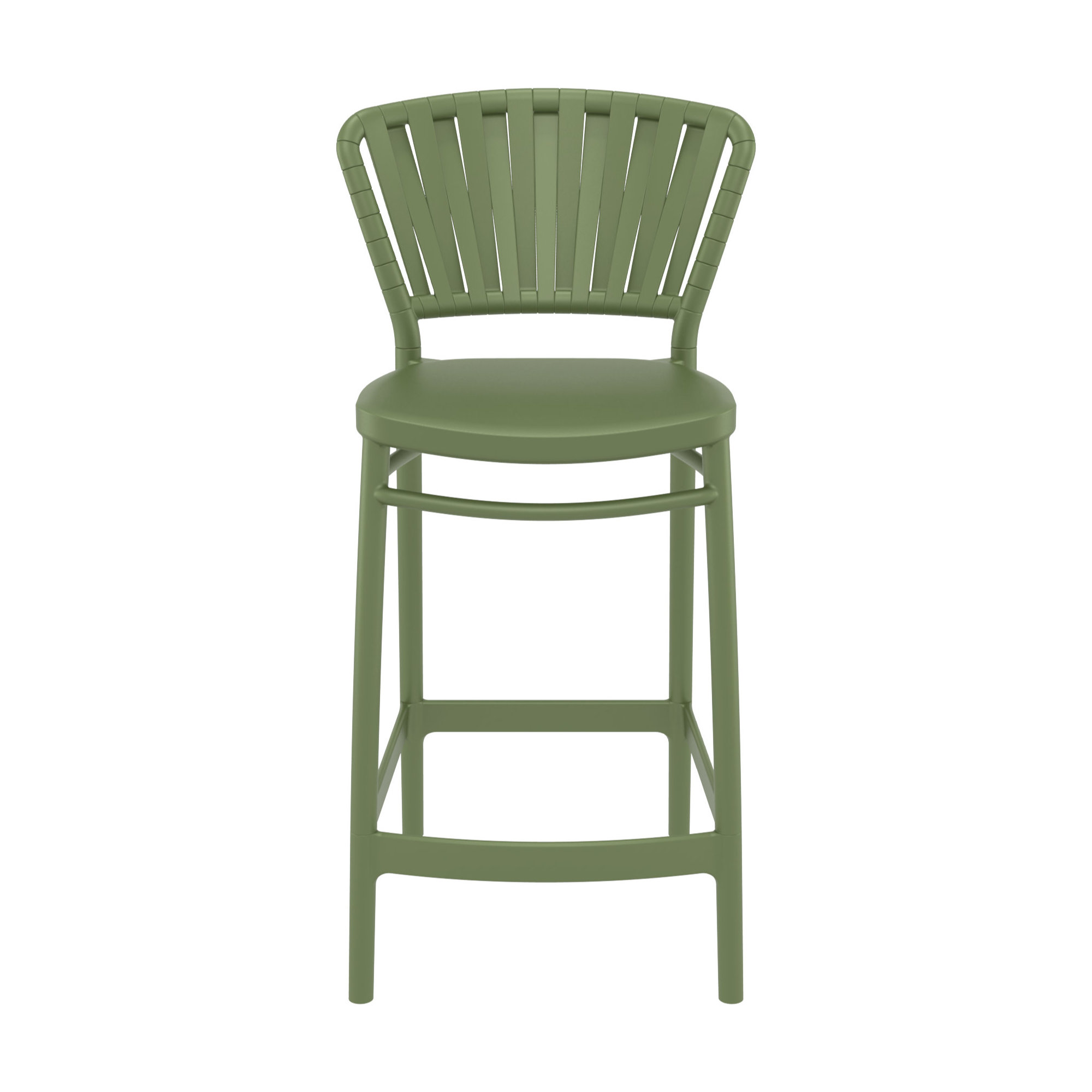 Newport Outdoor Barstool, Olive Green, 25.6"