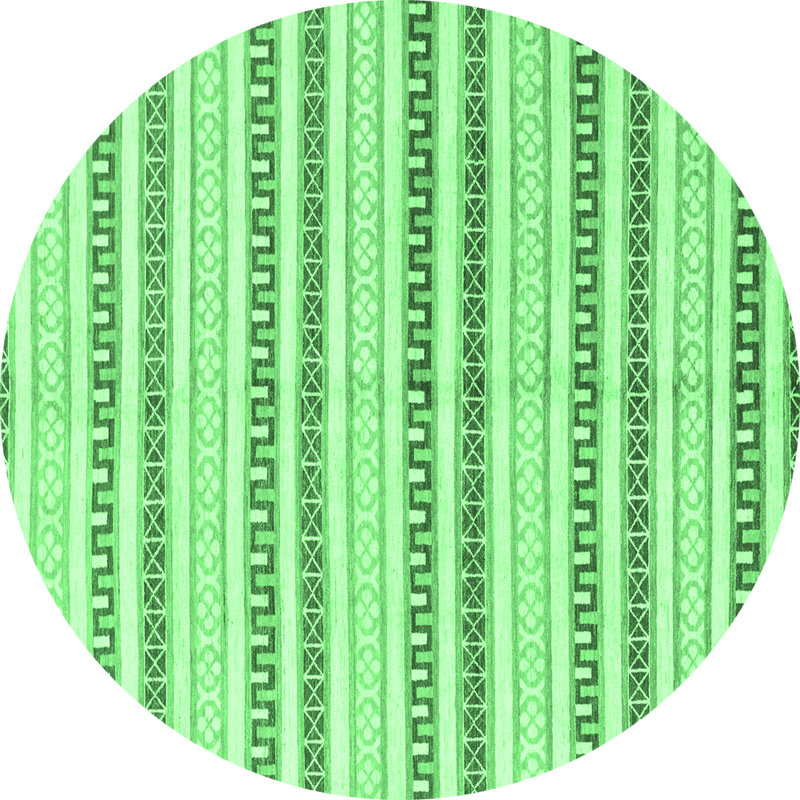 Washable Striped Indoor Rug, Round 6'