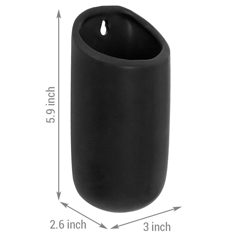 Ensemble de pots à fleurs suspendus en céramique 4 pièces Anikka, Noir