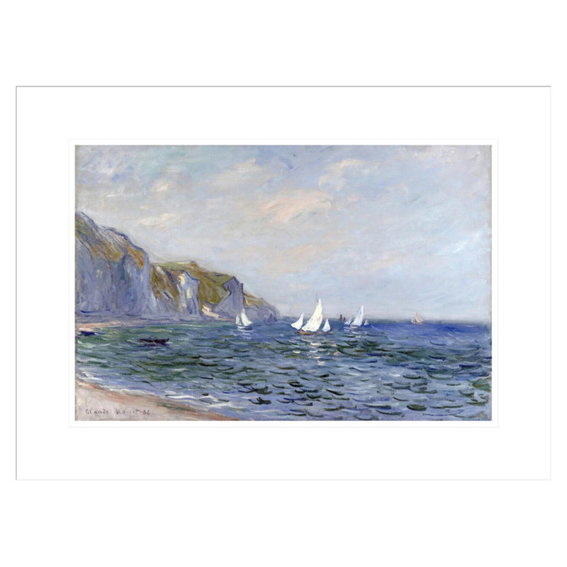 Falaises et voiliers à Pourville par Claude Monet, impression giclée encadrée, H 16,32 po x l 21,75 po