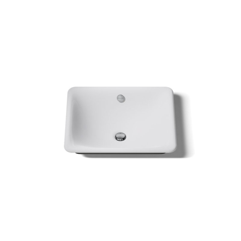 Iron Plains 6.3" Tall Metal Rectangular Bathroom Sink with Overflow, White