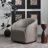 100% Genuine Leather Swivel Barrel Armchair-1882212201