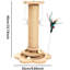 Indoor Cat Scratching Post Tall Sisal Scratch Pole With Pine Base, Interactive Feather & Game Balls For Kittens And Adult Cats-609635381