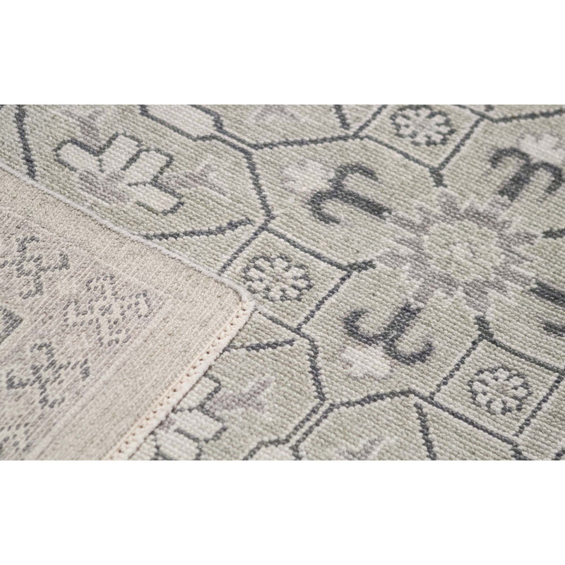 Hand-Knotted High-Quality Light Green Area Rug