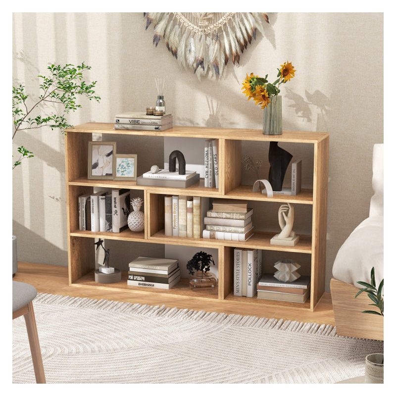 Separable Bookshelf Floor Standing Display Home Organizer with Open Shelving, Anti Tipping 