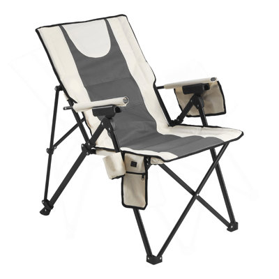 Chaise de camping pliante à haut dossier, capacité de poids de 260 lb, chaise de plage entièrement rembourrée avec accoudoirs, chaise de jardin portative pour les voyages sportifs en plein air