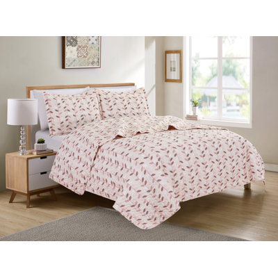 Polyester Satin Floral Quilt