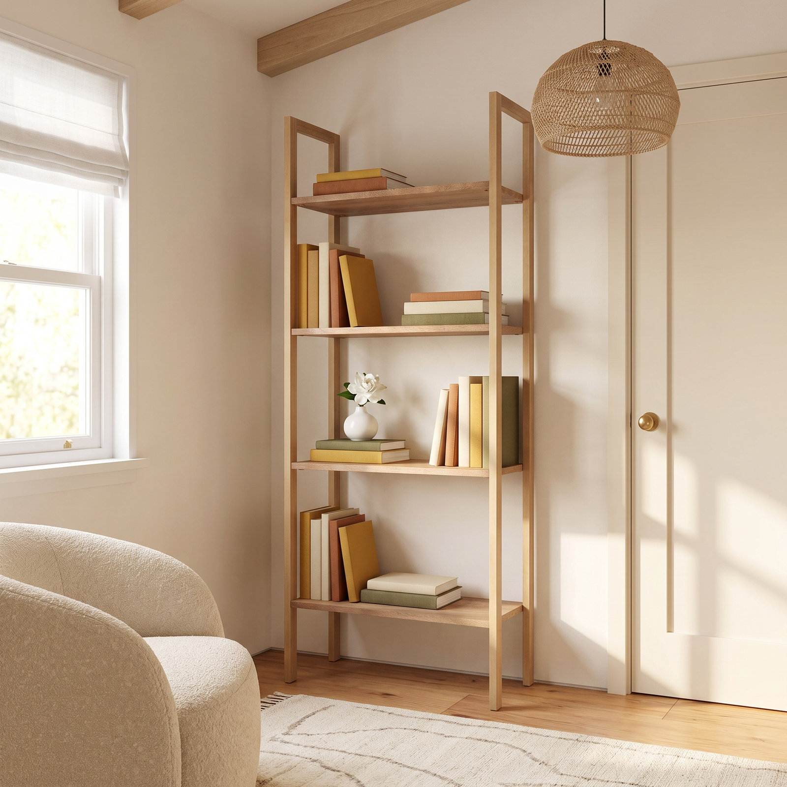 Soleil 24" Mango Bookcase, Natural