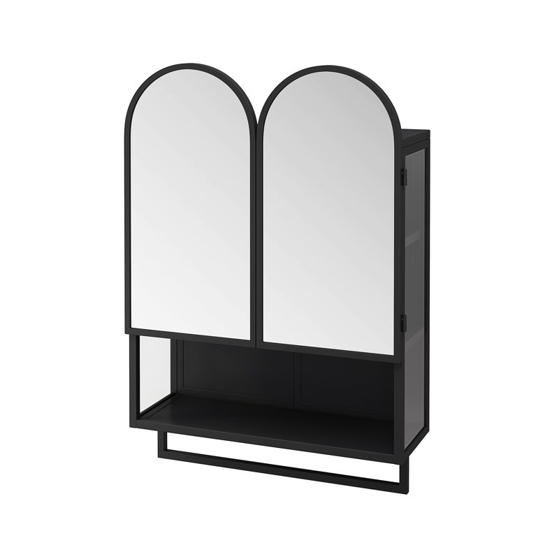 Armoire à miroir 23,62 po, Noir