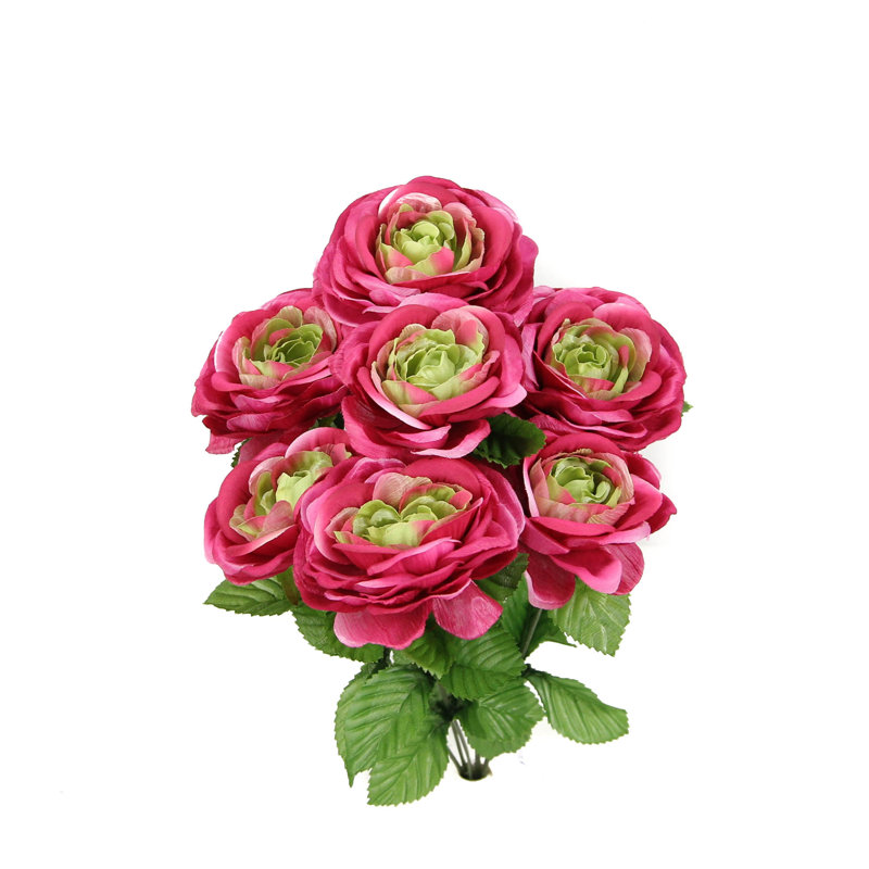 Ensemble de 8 renoncule à fleurs artificielles, Velours