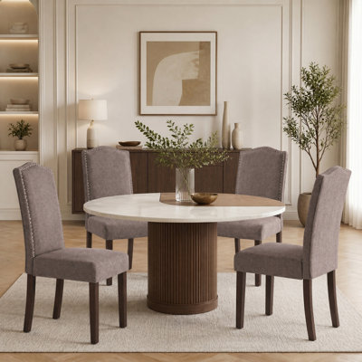 Chaise de salle à manger rembourrée en tissu Parsons (ensemble de 4)