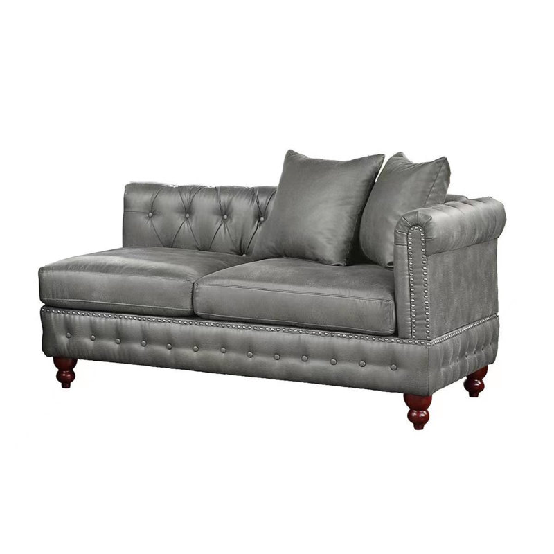 Chaise longue Beata, Similicuir café foncé