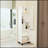 White Linen Cabinet With Open Storage And 2 Doors