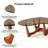 43" Abstract Triangle Glass Coffee Table with Sculptural Red Walnut Base, Limited Stock Available-568952835-568952863