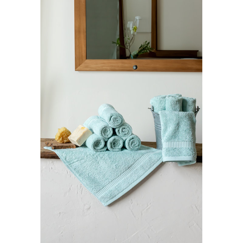 Antalya 100% Cotton Plush Washcloth, Green