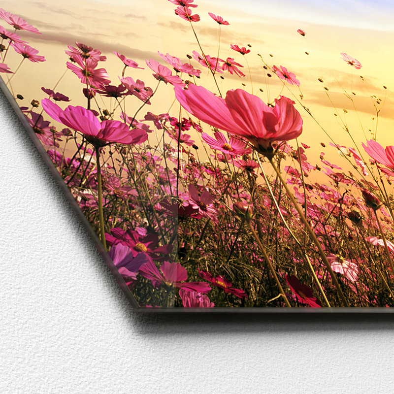 Flower Field III - No Frame Print on Glass, 50cm H x 125cm W x 1.4cm D