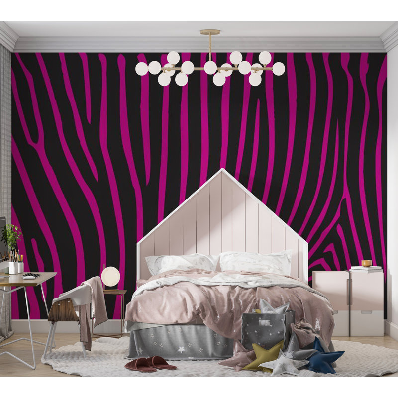 Barthelus Abstract Wall Mural, Violet, 121" L x 157" W