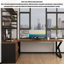 Solid Wood L-Shaped Desk with Integrated Bookshelf-1533183867