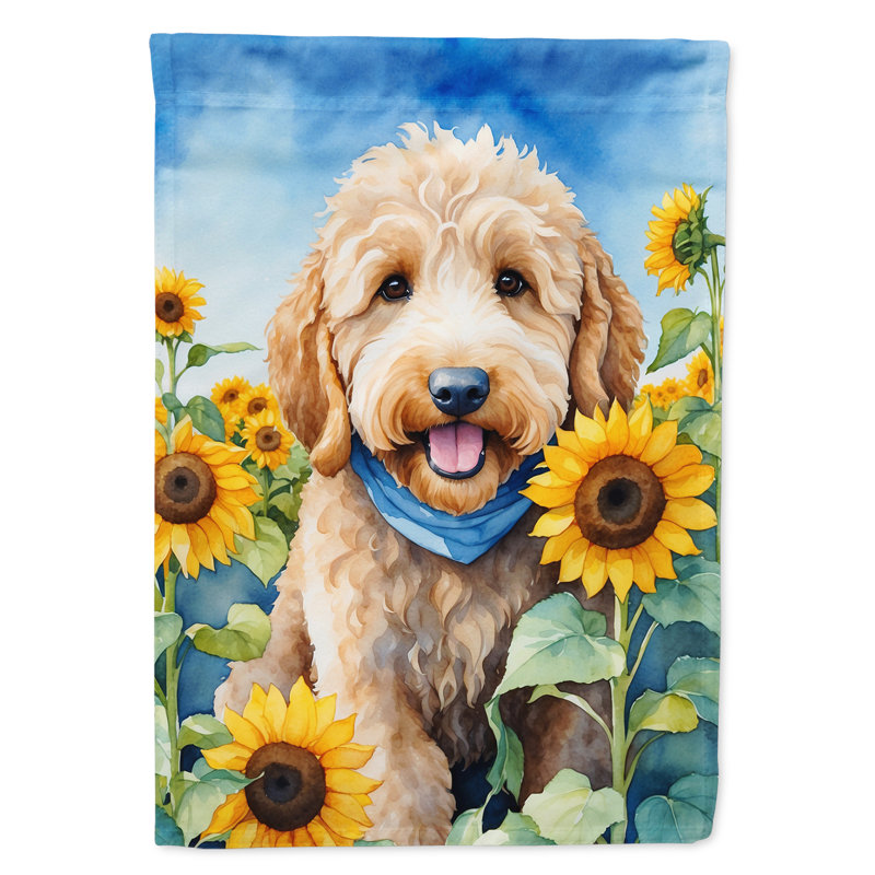 Drapeau de la maison du tournesol Malamute d'Alaska, Goldendoodle
