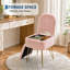 Grand tabouret de coiffeuse rose avec dossier - Banc repose-pieds carré avec rangement - Doux revêtement en fausse fourrure de lapin - Fauteuil de maquillage moderne pour la chambre à coucher ou le salon - Capacité de 280 lb-75808268