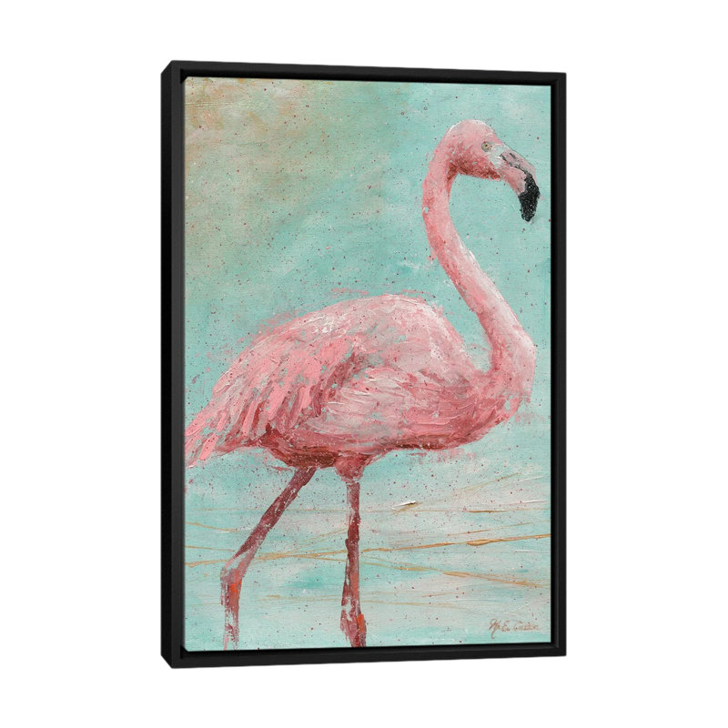 Reproduction d’art, "Pink Flamingo I" par Marie Elaine Custer, Pas de tapis, H 26 po x l 18 po x 1,5 po