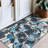 Florentia Floral Black/Gray/Cream Non-Slip Rubberback Area Rug-447009093