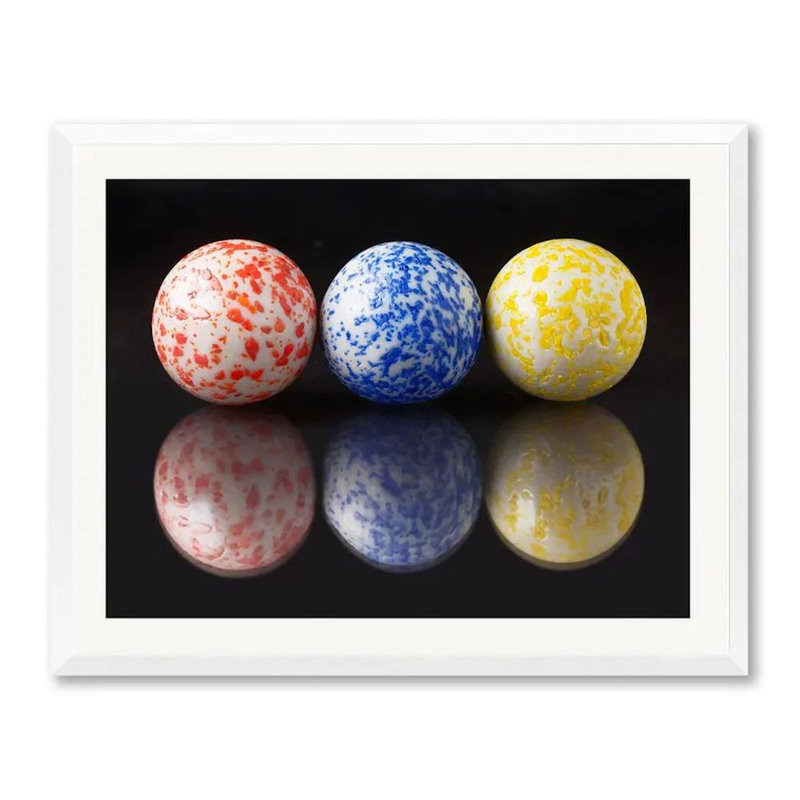 Marbles Print by Philippe Monthoux, White Single Picture Framed Paper, White, 18" H x 22" W