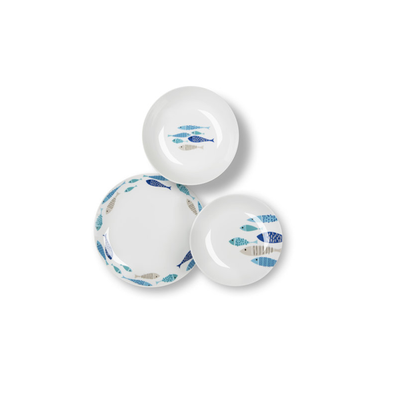 Porcelain China Dinnerware Set 18 Piece - Service for 6