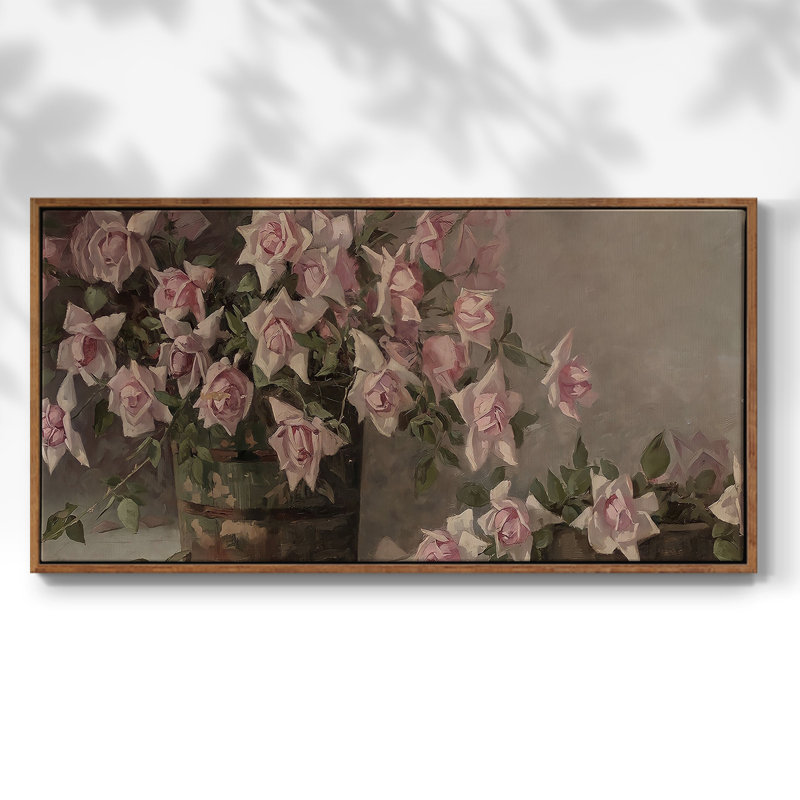 Série botanique-CDxxix- Toile tendue avec châssis tendue, prête à être accrochée, H 17 po x l 33 po, Noyer