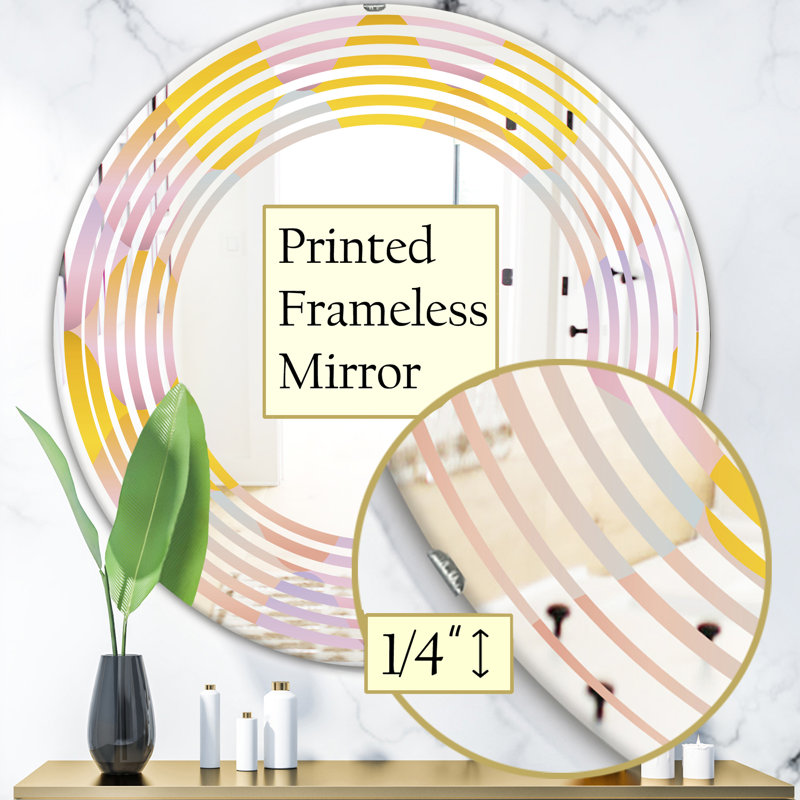 Miroir mural wave géométrique diamond ii, 23,6 po x 23,6 po