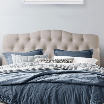 Linen Upholstered Headboard-Modern-Adjustable Height-Button Tufting