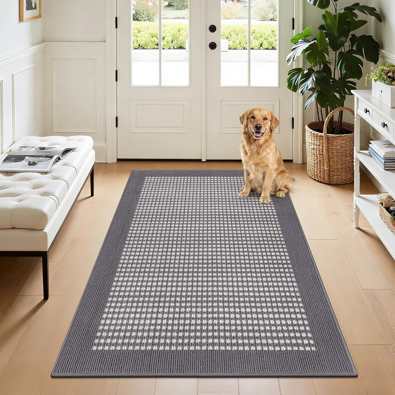 Area Rug, Gray, Rectangle 3' x 4'11"