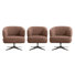 Modern Bouclé Upholstered Conference Chair With Swivel For Home Office(Set Of 3)