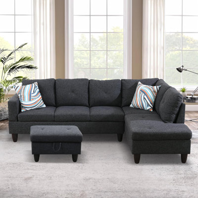 3-Piece Linen Sectional Sofa